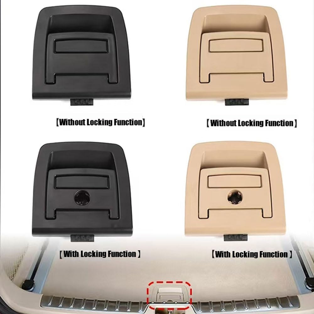 Rear Trunk Mat Carpet Handle Compatible with BMW 5 seri E60/F07/F11 2009-2016, X5 E70/F15 2006-2018, X6 E71/F16 2007-2019 Repalcement 51479120283 51476985161 (Black (Without Locking Function))