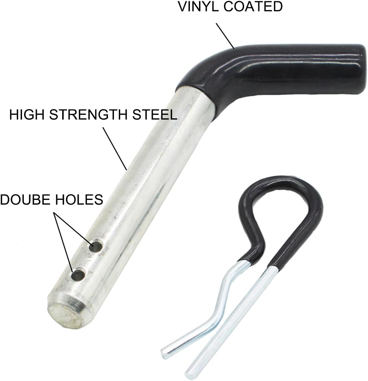 X-Haibei Trailer Towing Hitch Pin and Clip 1/2 inch Diameter fit Class I and II Hitches, 4 Pack