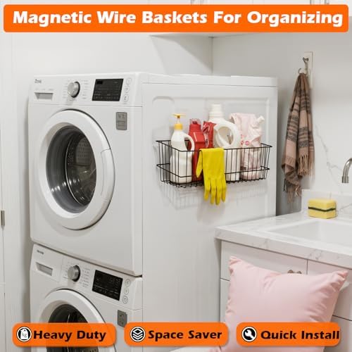 mutuactor heavy duty magnetic basket,2pcs solid metal magnet shown in use