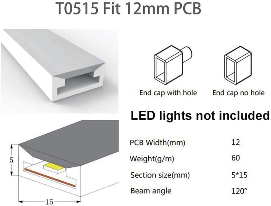 Flexible Neon Silicone Light Tube - Waterproof LED Strip Housing | White,1212-3meters