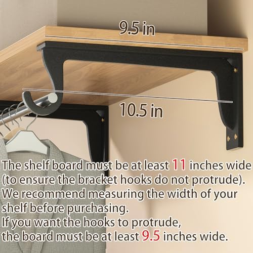 closet rod bracket heavy duty,10x5.6in closet shelf brackets, close-up detail