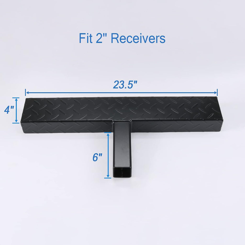 DICMIC Hitch Step Anti Slip and Rust Towing Bumper Guard for Most Car SUV Truck Pickup with Pin Fit 2 Inch Receiver, 23.5 Inch Length, Weight Capacity 500 LBS