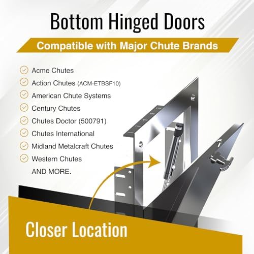 trash chute closers door parts. 10" inch extended showing dimensions
