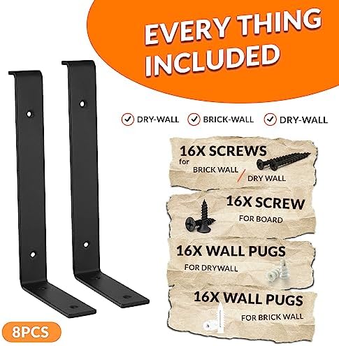 batoda 12" z shelf brackets with lip for, close-up detail