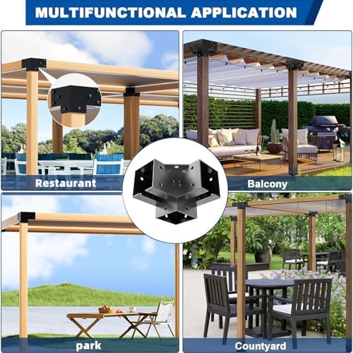 pergola bracket kit 4x4(inner 3.6"x3.6"), 4pcs 3-way right on a desk or shelf