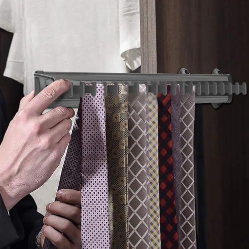 sliding tie rack hanger for closet, 20 tie on a desk or shelf