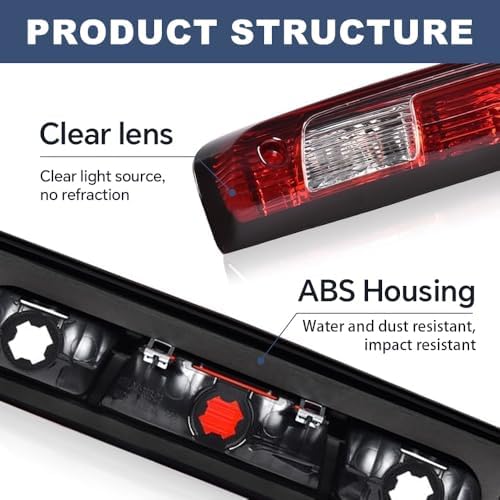 PIT66 3rd Brake light, Fit Chevy Silverado/GMC Sierra 2015-2021 | Rear High Mount Compatible With Chevy Silverado/GMC Sierra 1500 2500 3500 2015-2021 23509162 84900397 Bulb RED
