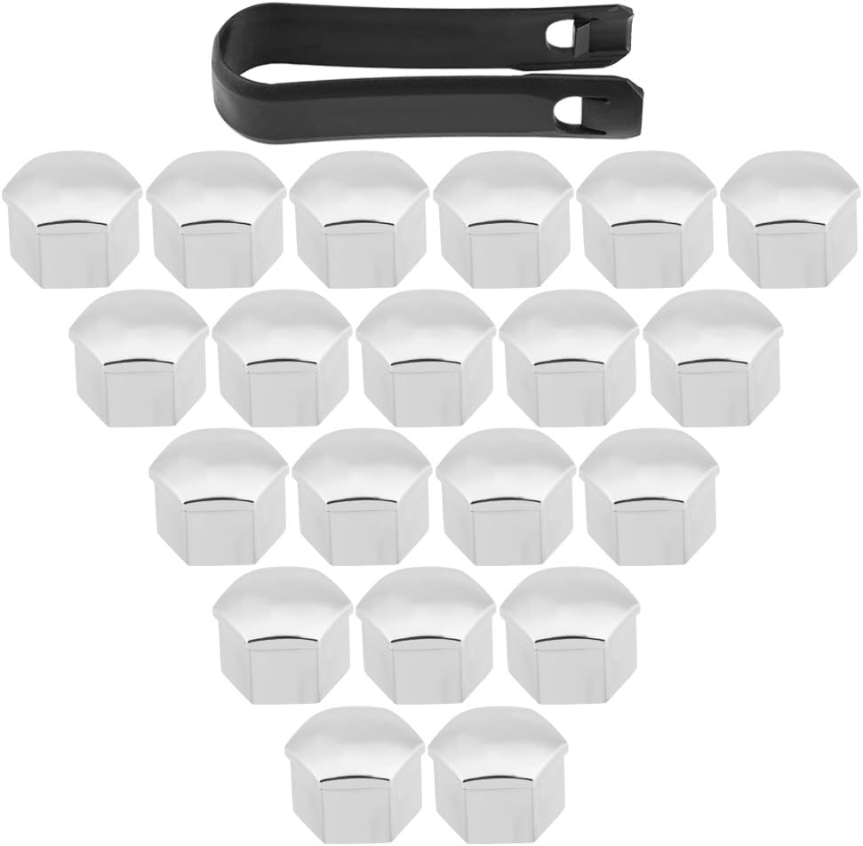 Lug Nut Cover, Universal Wheel Caps, 20Pcs Silver Plastic Hub Covers, Protects Nut from Dirt, Fits 17Mm Lug Nuts