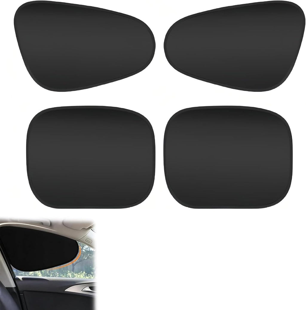 Static Cling Shades for Car Windows, Car Side Window Sun Shade, UV Protection Heat Blocking, No Adhesive Static Cling, Glare Reduction Privacy Sun Visor, Universal Fit 2 Pack，Gather x4