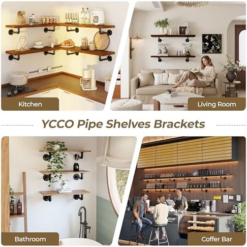 industrial l pipe shelf brackets for 7-14 in shown in use