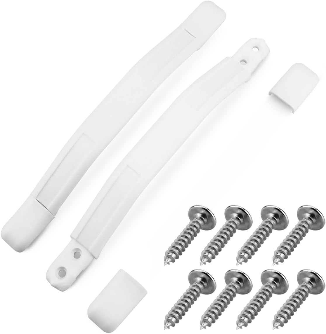 2Pcs RV Pull Handles White Plastic with Screws for Trailer Door Grab | 11 inch Door Handles, Door Inside Outside Use, Trailer, Motorhome, Trucks, Boat, All Weather