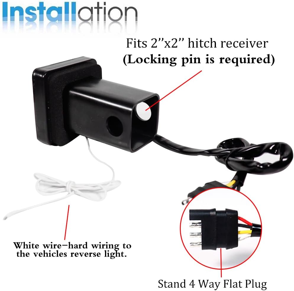 Adiil 2''Size 15-LED Brake Light Trailer Hitch Cover Fit Towing & Hauling，Smoked Lens Tow Hitch Driving & Brake Lamp (Type05)