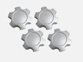 4PCS 140mm 5.5 Inch Silver Blank Car Wheel Hub Center Cap for Sequoia Tundra OEM 2003-2007 42603-420NM-01 69440