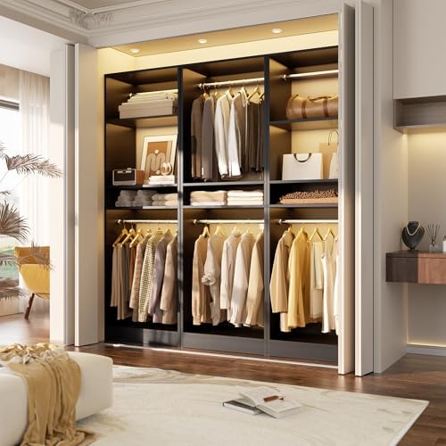 unikito 25" closet organizer system with hanging rods showing dimensions