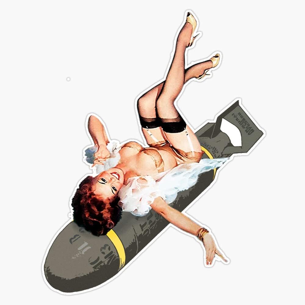 Pin-Up Bombs Away Wwii Poster Vintage Vinyl Decal Wall Laptop Bumper Sticker 5, RDB-USA-STICKERS-6947