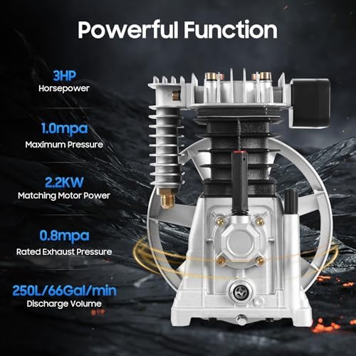 air compressor pump 3hp 250l/min air compressor head shown in use