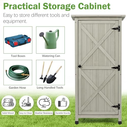 4x2 ft wooden outdoor storage cabinet, package contents