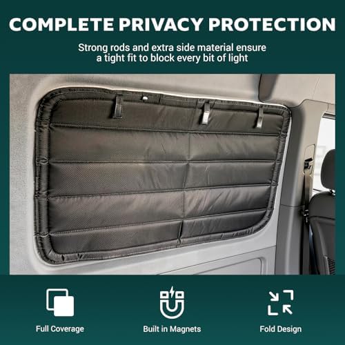 Extra-Thick Sliding Door Window Cover for Ram Promaster Van 2014-2026,Magnetic Insulated Blackout Window Sunshade, Foldable Design,Cold Weather Essentials, AllSeasonGuard Pro