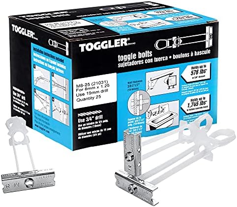 toggler snaptoggle bm8 toggle anchors for m8 fasteners shown in use