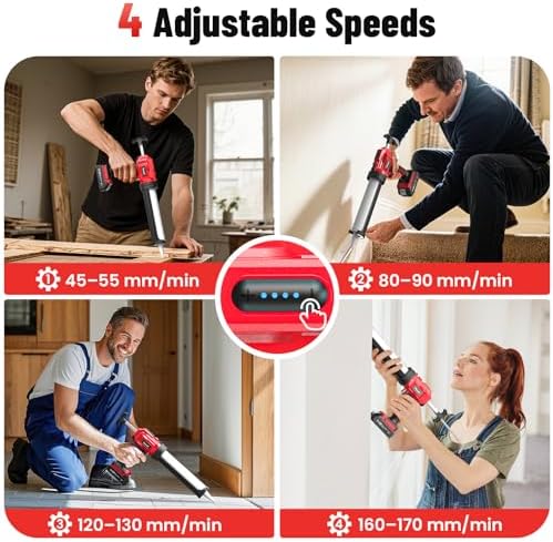 electric caulking gun, cordless caulk gun with 2x, side view