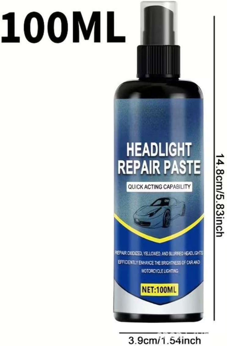 Spray Headlight Restoration Kit for Cars, Headlight Cleaner & Restorer with Microfiber Towel, Removes Yellowing & Oxidation, No Sanding or Tools Required, Fast Clear Headlight Repair (1Pcs)