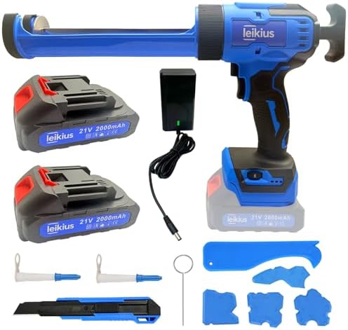 electric caulk gun with led light, 6 speed, main product view