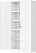 greenvelly white metal storage cabinet for garage, 72”, main product view