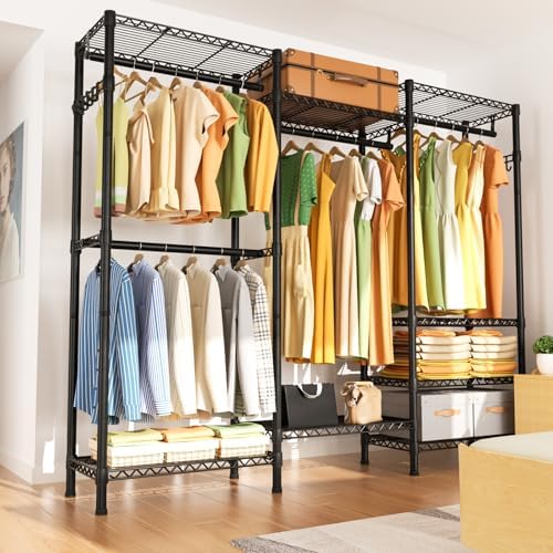 golpart heavy duty clothes rack metal wardrobe with on a desk or shelf