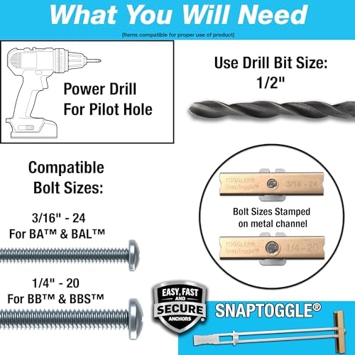 toggler snaptoggle bm5 toggle anchor, 50 pack, no, close-up detail