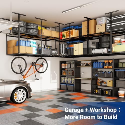 fleximounts 4x8 2-tier overhead ceiling garage storage rack, view 9