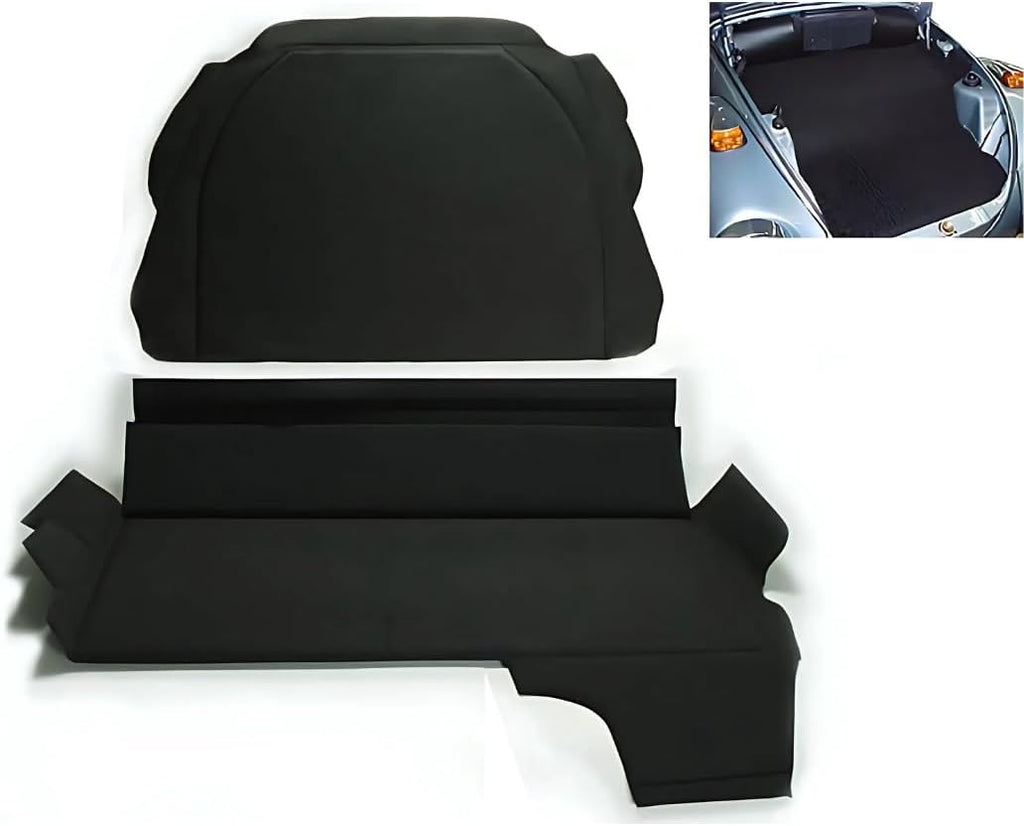 Boot Carpet Trunk Mat Set 2 Piece for VW Beetle 1302 1303 Super Bug 1972–1979 – Custom Fit Black LHD Trunk Floor Carpet OEM Style Restoration Interior Accessory
