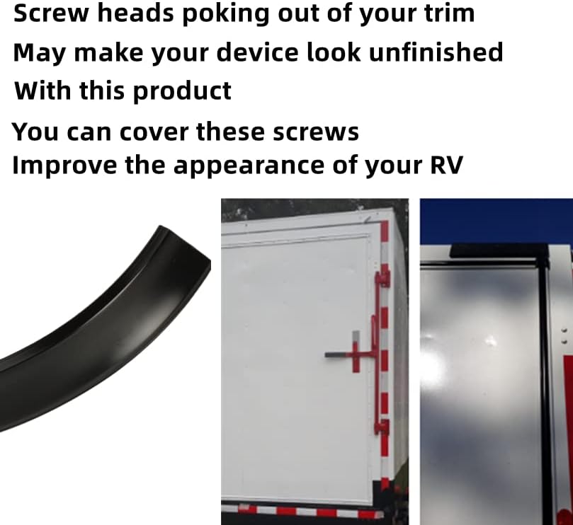 3/4" RV Vinyl Trim Molding Insert Black for RV Camper Travel Trailer Screw Cover Gutter Corner Channel Outside Seam roof Edge Track Heavy Duty Trim(25 ft)