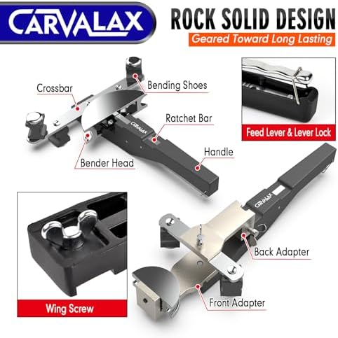 carvalax tube bender set, reverse adapters, silver head, package contents