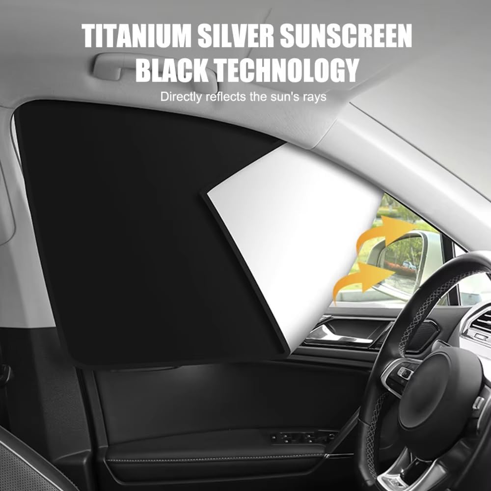 4 Pcs Side Window Sunshade for GMC Sierra 2500HD/3500HD Crew Cab 2020-2025, Window Curtain Shield Protection Sun Visor Screen Automotive Interior Accessories