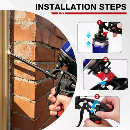 shall 2-pack professional expanding foam spray gun shown in use