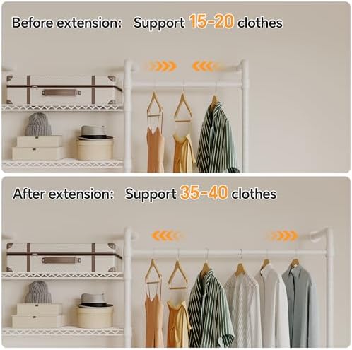 higeego w3 wall mounted clothes rack, industrial pipe, side view