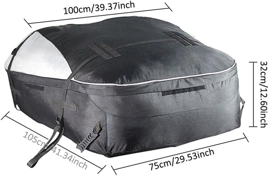 Waterproof Car Cargo Roof Bag Rooftop Luggage Black Storage Travel Pocket 273L for SUV Van Cars