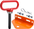 Universal Heavy Duty Zero Turn Mower Trailer Hitch and Strong Heavy Duty Neodymium Magnetic Trailer Hitch Pin with 2 Bolts -1/2'' R-Clip (Combo Pack,Red＋Orange)