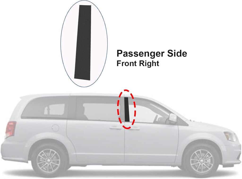 B-Pillar Side Molding Windshield Door Outer Trim Right (Passenger Side Replacement for 2008-2016 Chrysler Town Country,2008-2020 Dodge Grand Caravan Replaces 926-445 5020664AA 5020665AC