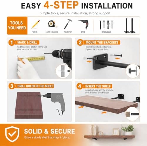 floating shelf brackets, 10 inch hidden shelf brackets, side view