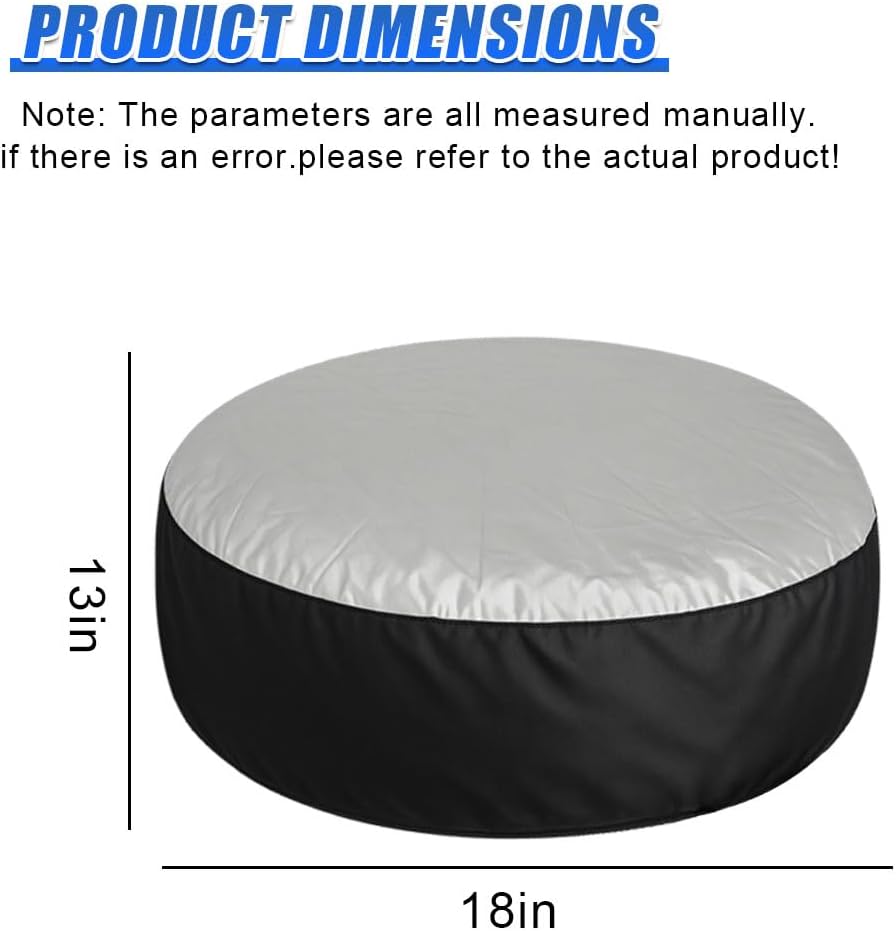 4PCS Car Tire Cover Set, Waterproof Dustproof Auto Spare Tire Storage Bag with Handle, Sun Rain Snow Vehicle Wheel Protector Cover, Fits 13-18 Inch Tires Diameter RV, SUV, Trailer(S)