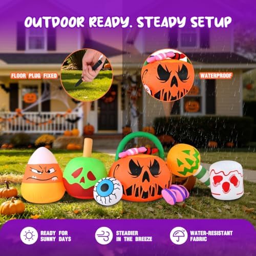 10FT Halloween Inflatables Pumpkin Ghost Combo Decorations
