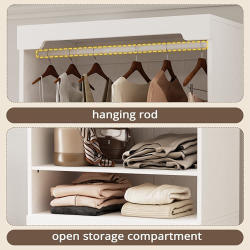 ironck freestanding closet system with adjustable shelves &, package contents