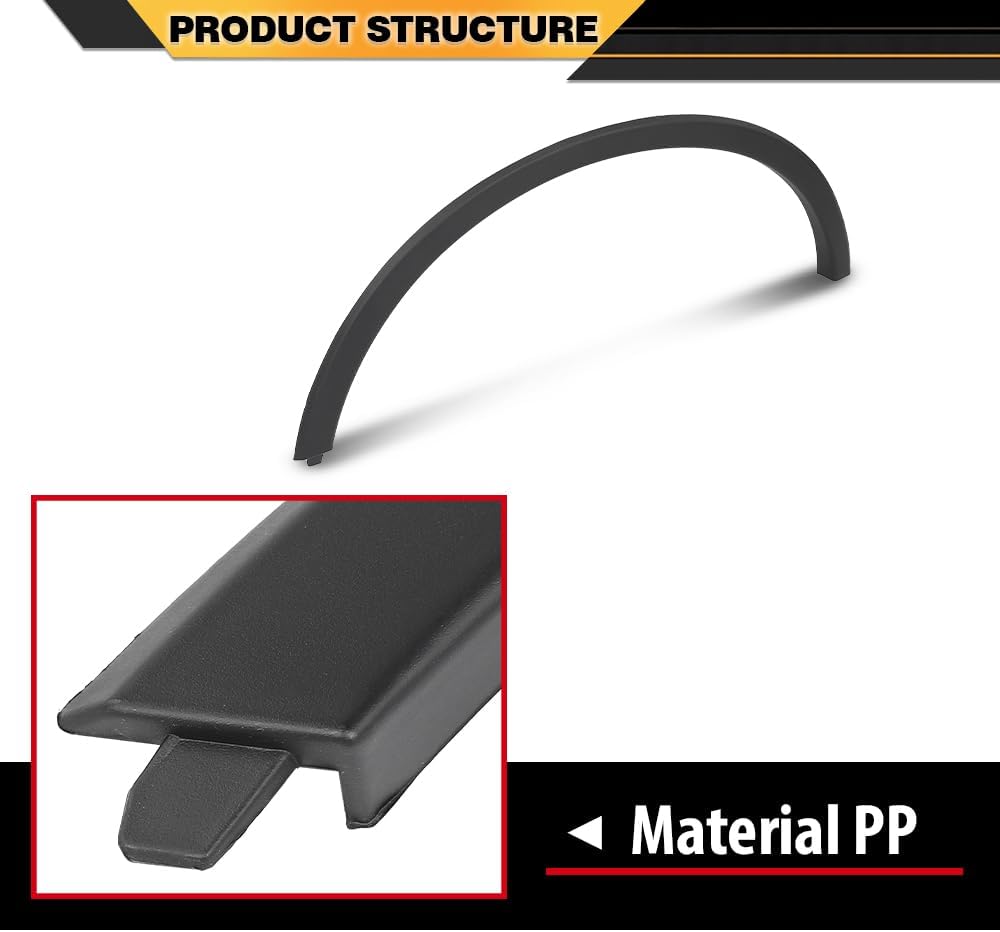 Front Left & Right Side Wheel Arch Molding Compatible with Buick Encore 2013 2014 2015 2016 2017 2018 2019 2020 2021 2022 95275468, 95275469 Black