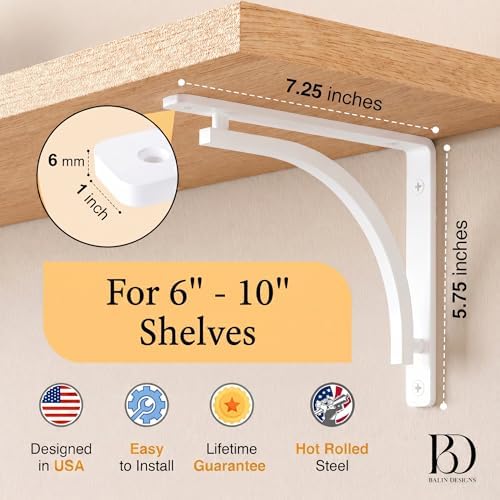 classic white heavy duty shelf brackets 8 inch shown in use