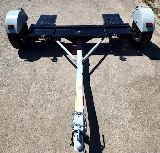 Car Tow Dolly Heavy Duty Car Trailer Towing Dolly Hauler - 4,900 Capacity Tow, White