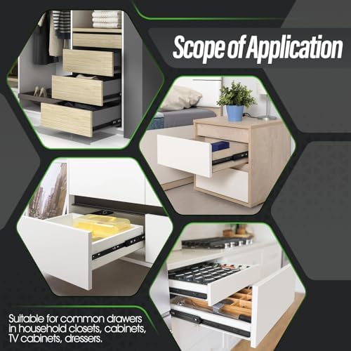 5 pairs full extension drawer slides 10 inch on a desk or shelf