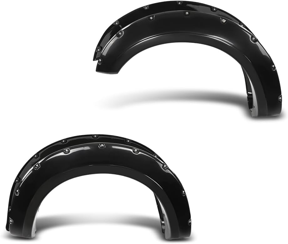 G-PLUS Fender Flares Front and Rear Side Compatible with Ford F250 F350 Super Duty 2017 2018 2019 2020, Not Fit Dually Models Pocket Rivet Smooth Black