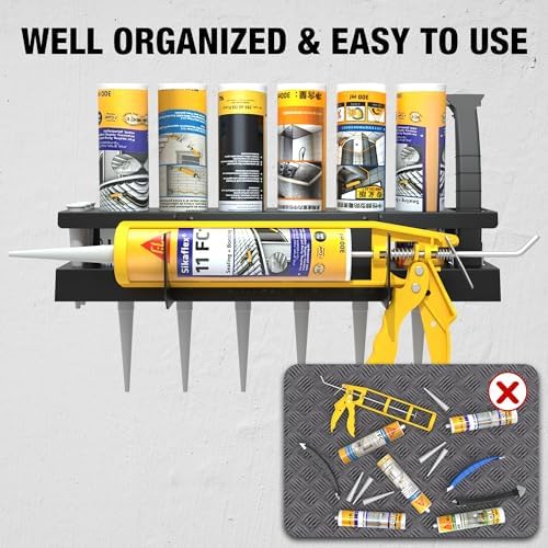 unitedpower caulking gun holder 6+1, wall mount hand on a desk or shelf