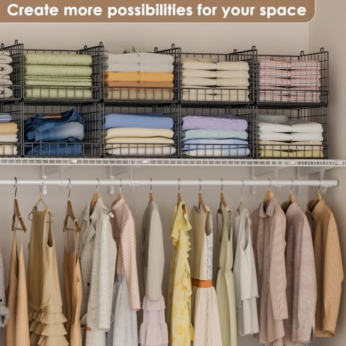 5-tier stackable closet organizers and storage baskets, closet, package contents
